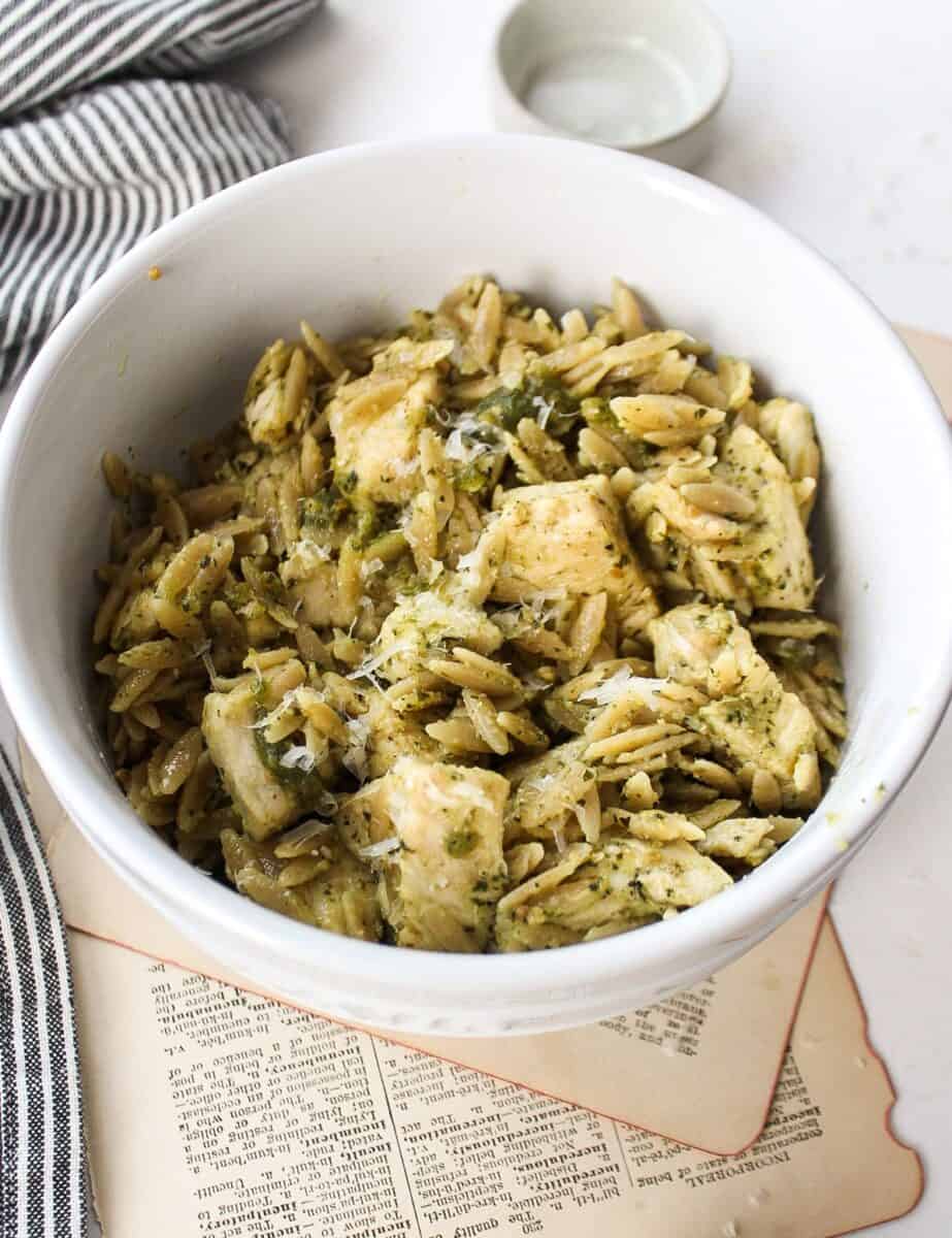 Creamy Pesto Orzo Recipe with Chicken Nomaste Hungry