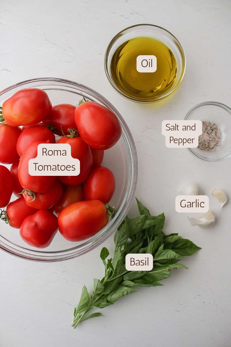 Ingredients to make summer sauce pasta.