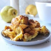 a slice of french toast bake on a plate