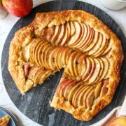 apple galette on a platter
