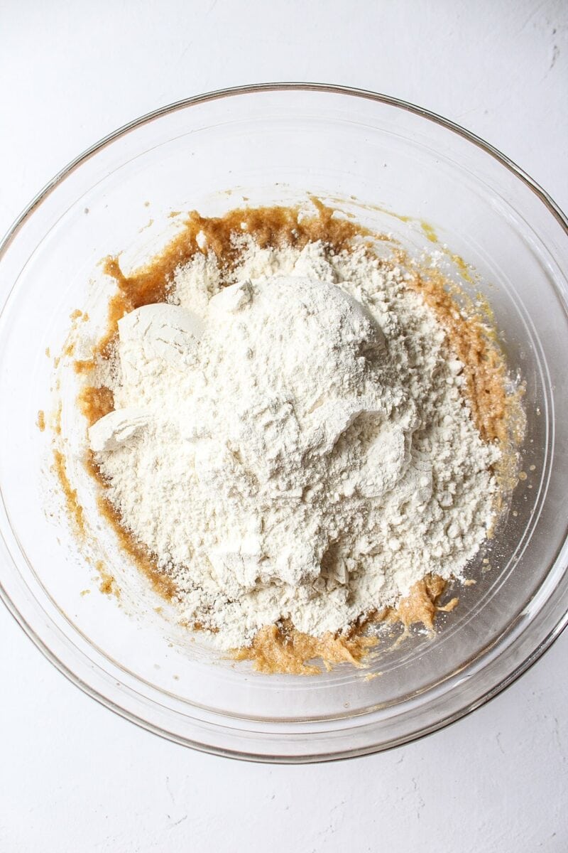 flour on top of cookie dough