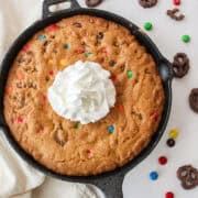 Overhead shot of a cookie skillet