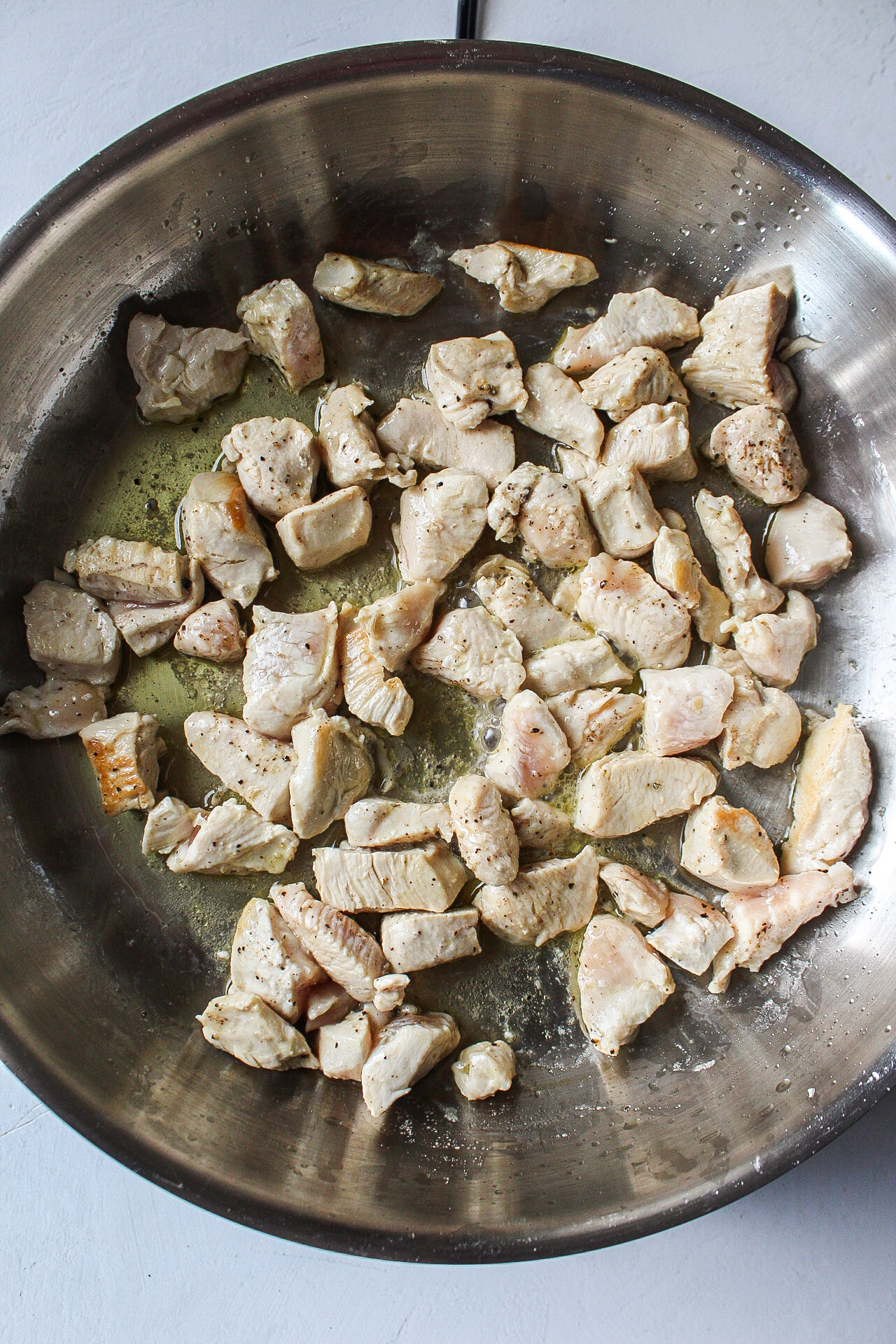sauteed chicken in a pan