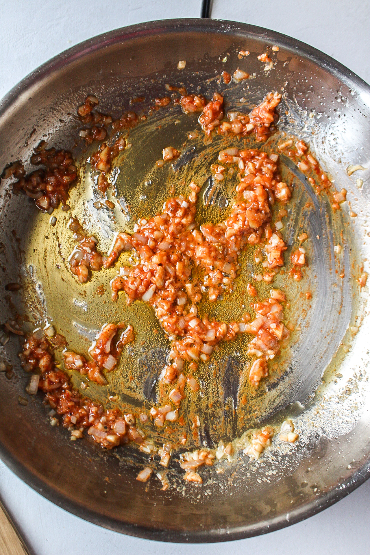 garlic and shallot in tomato paste