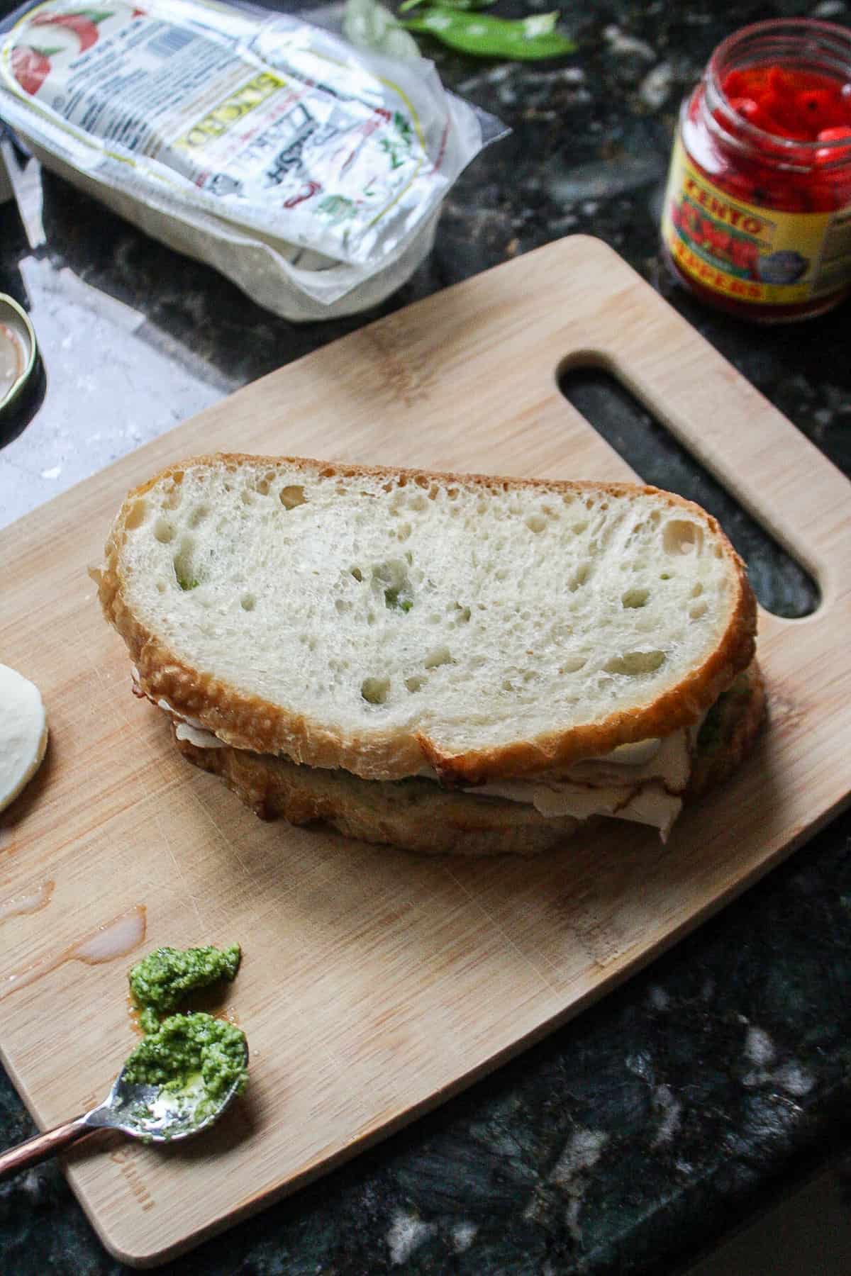 panini on a cutting board