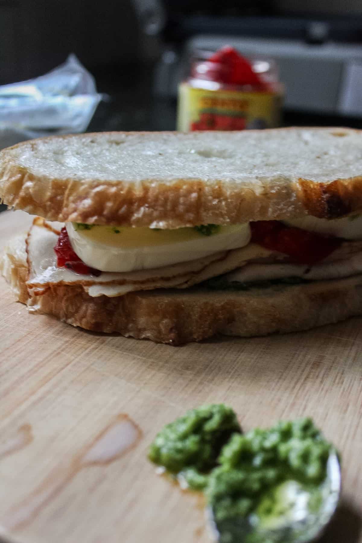 panini on a cutting board