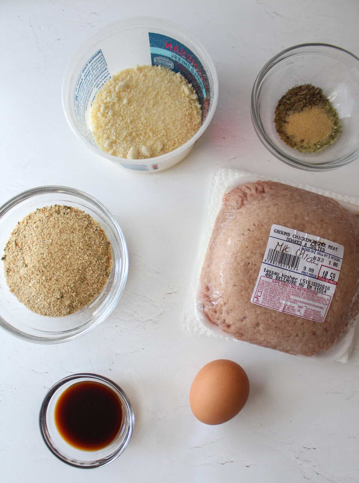 ingredients for a garlic herb chicken loaf