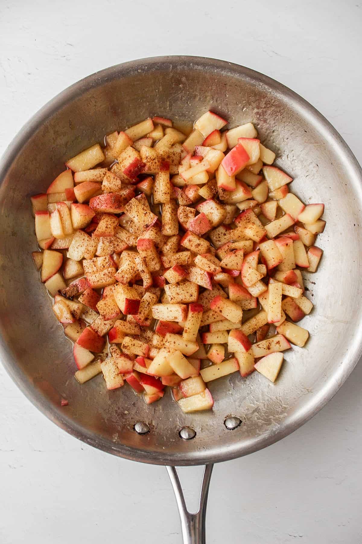 sautéed apples in a pan