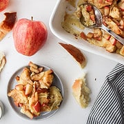 cinnamon apple brioche french toast bake