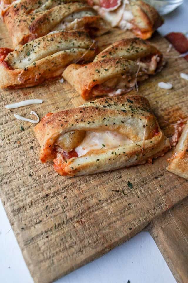 stuffed pizza braid with pepperoni and three cheese