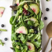 spring green salad on a plate