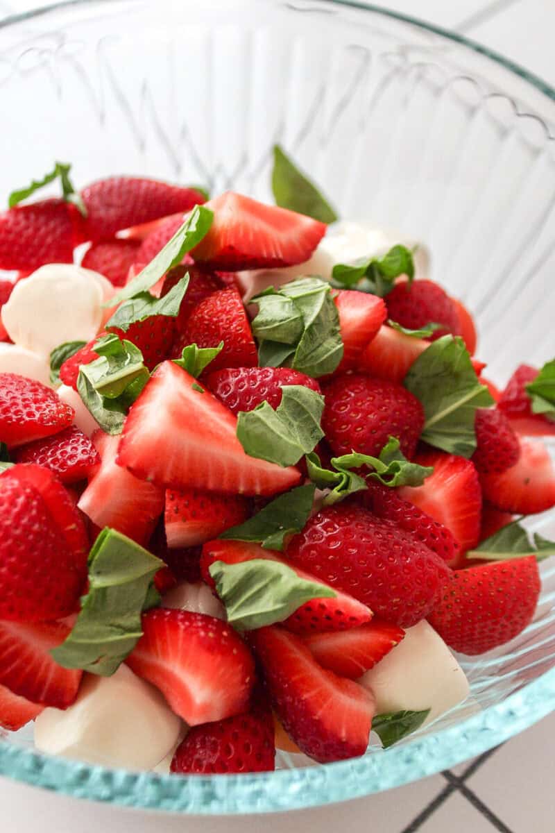 Strawberry Basil and Mozzarella Salad - Nomaste Hungry