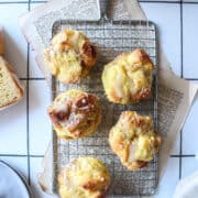 french toast muffins on a cooling rack.