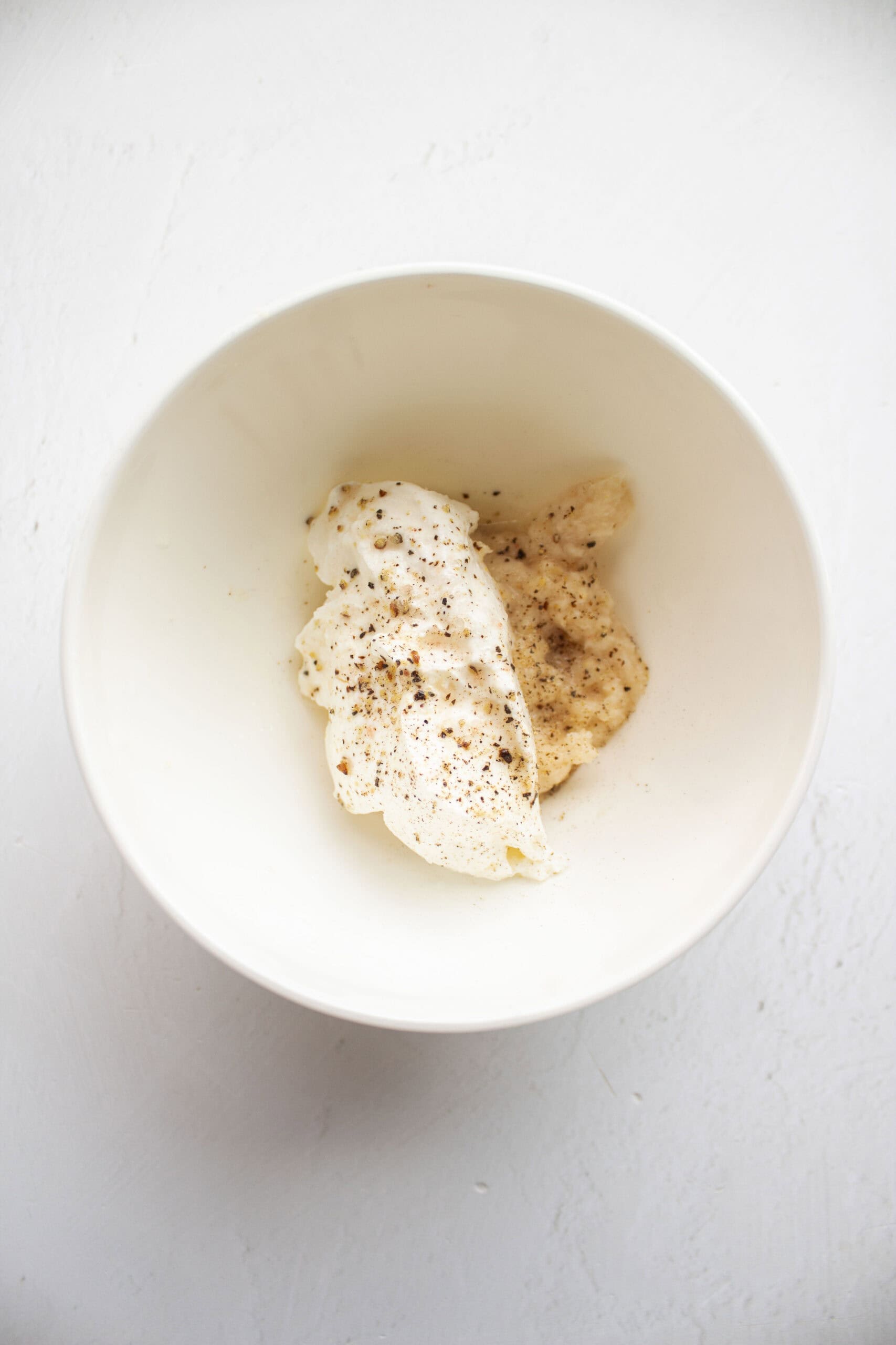 ingredients to make a horseradish dip.