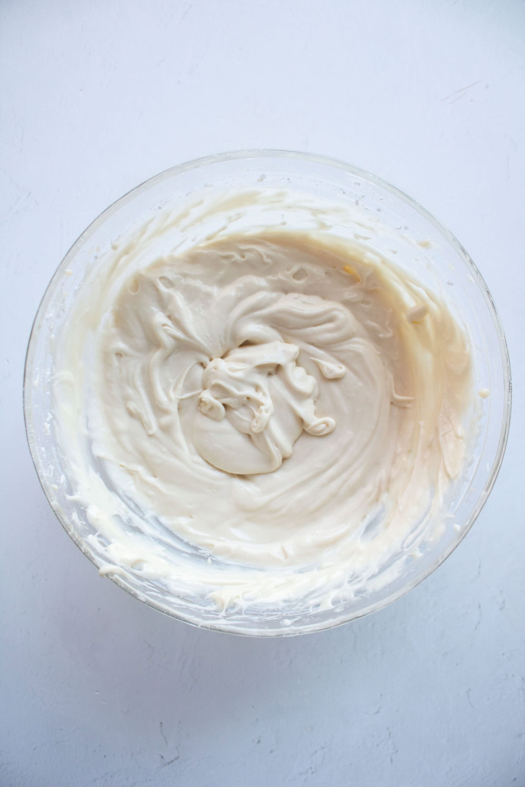 Mascarpone icing in a bowl.