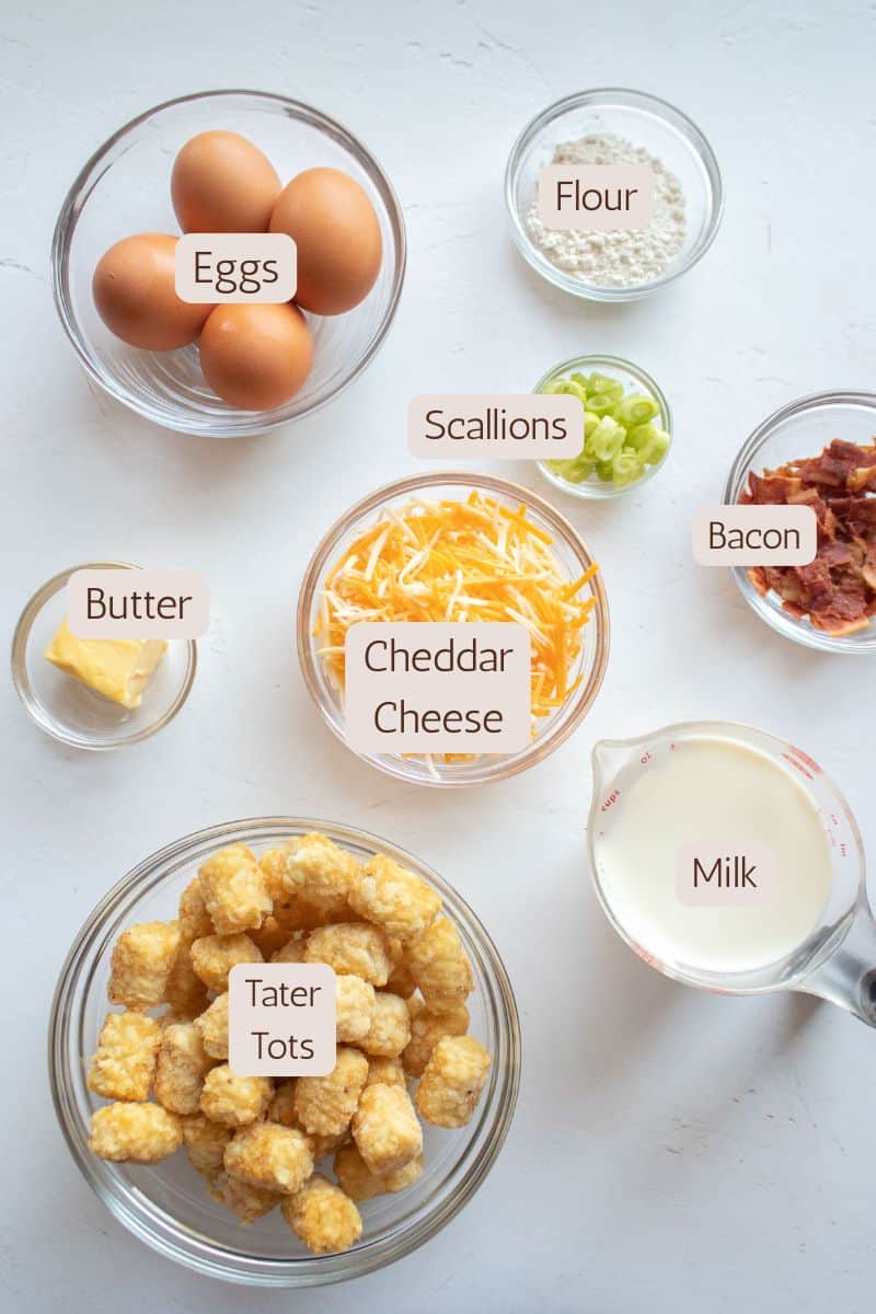 Ingredients to make breakfast totchos.