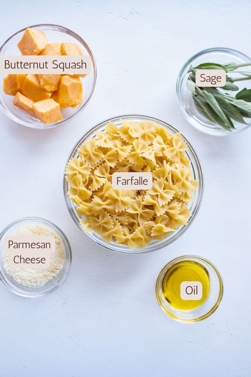 Ingredients to make butternut squash pasta.