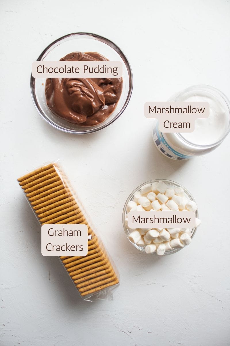 Four ingredients to make easy no bake smores parfaits