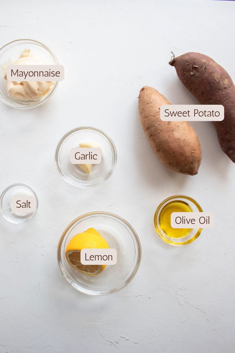 Ingredients to make air fryer sweet potato fries.